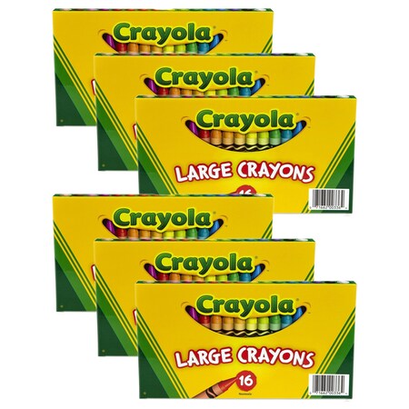 Crayola Large Crayons, 16 Classic Colors, 96PK 520336